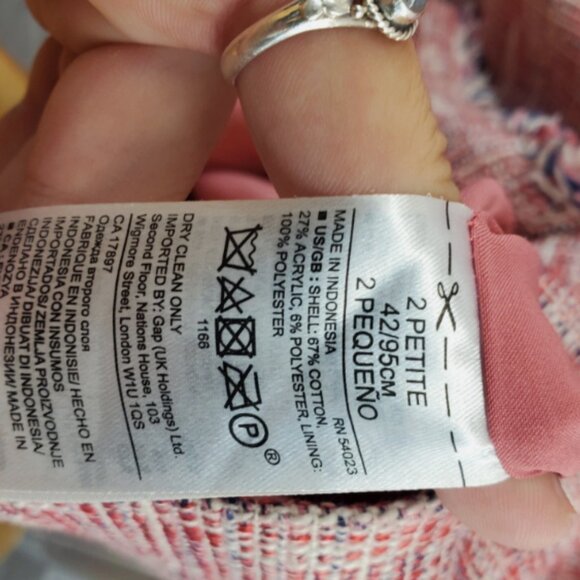 Banana Republic Dress 2P Womens Tweed Multicolor Short Sleeve Knee Length - Picture 4 of 10